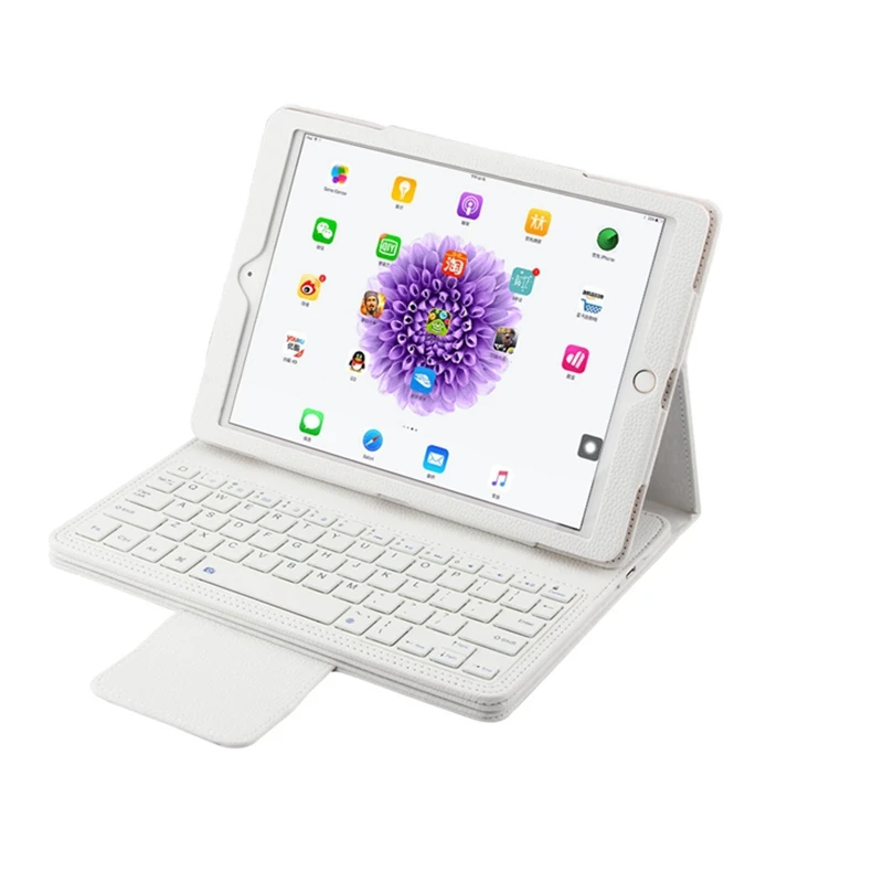 Белый Для iPad Pro 9,7 беспроводной Bluetooth клавиатура чехол для iPad Pro 9,7() Съемный Планшет Флип кожаный чехол подставка+ стилус - Цвет: Белый