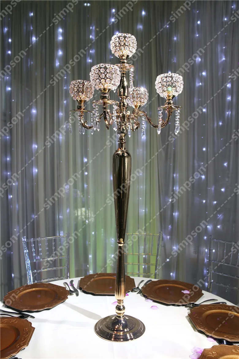 4pcs/lot Free shipment Candelabra centerpiece crystal candle holder 47
