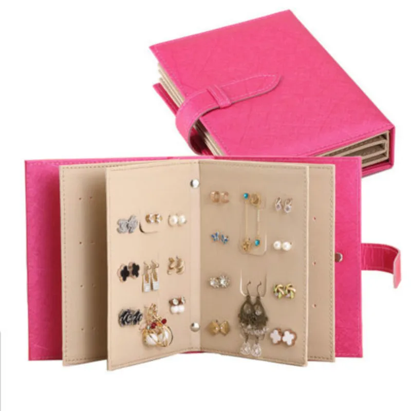 

Creative Jewelry Box Storage Organizer Case Earring Necklace Holder Book