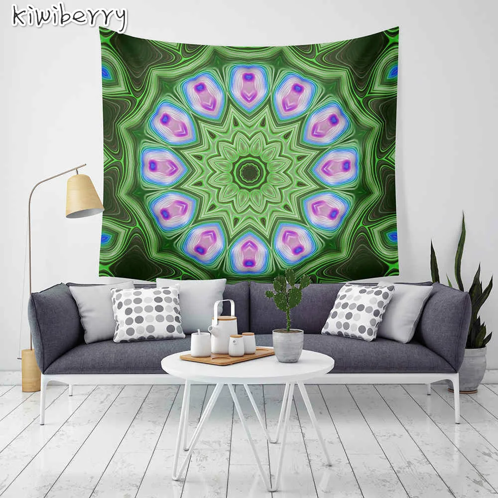 

Modern Flower Printed Decorative Macrame Wall Hanging Tapestry Modern Bedspreads Indian Boho Decor Mandala Beach Carpet