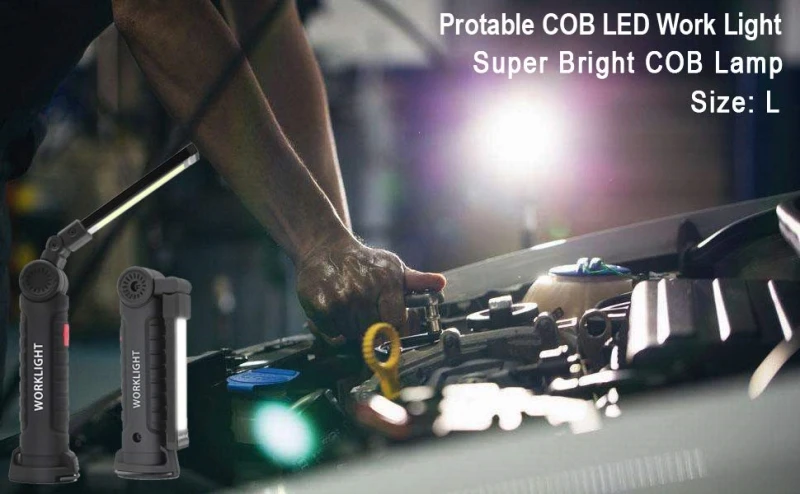 Портативный светодиодный светильник для работы перезаряжаемый COB Магнитный светильник-вспышка с 5 режимами ультра яркий фонарь Водонепроницаемый для ремонта автомобиля