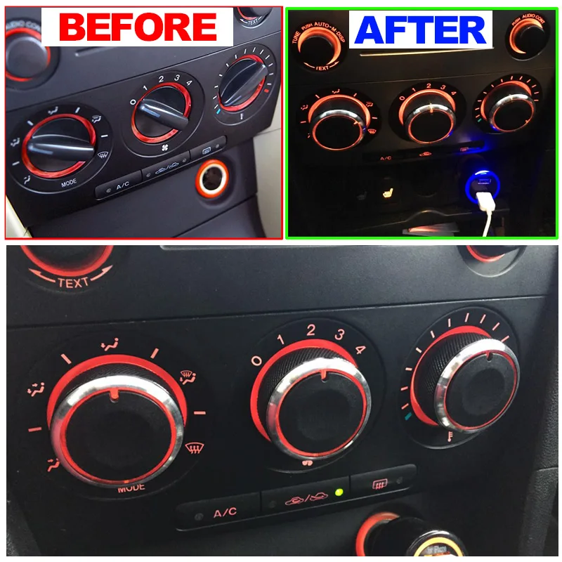 3 шт. для Mazda3 Mazda M3 2003 2008 ручка переключателя ручки кнопки управления нагревателем