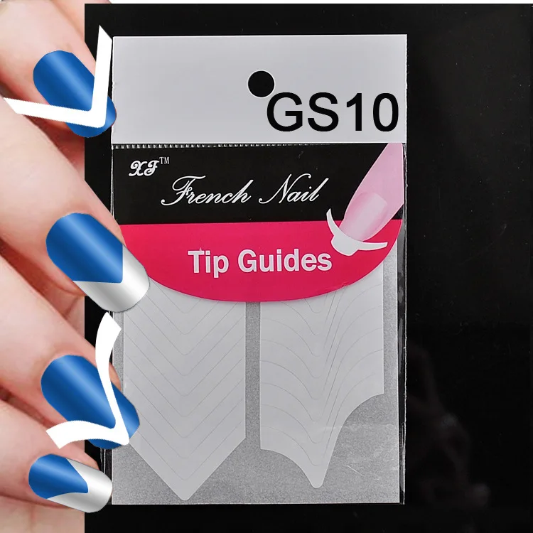 1X белая наклейка для ногтей французская улыбка переводные наклейки на ногти наклейка s волна пила зуб линия кривая Opp рукав упаковка GS серийный - Цвет: GS10