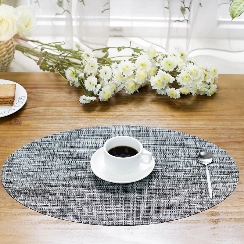 PVC Round Dining Table Mat Heat Insulation Non Slip Placemats Disc Bowl
