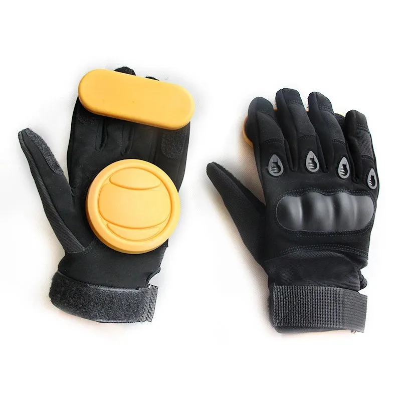 Black Skateboard Gloves Professional Adult Shockproof Longboard Downhill With Foam Palm Ski Race