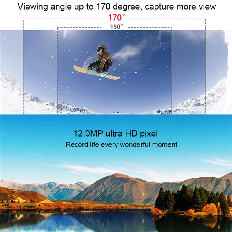 HAMTOD HF40 2,0 дюймовый ЖК-экран 140 градусов широкоугольный объектив Спортивная экшн-камера с 30 м Водонепроницаемый Чехол, чип Generalplus
