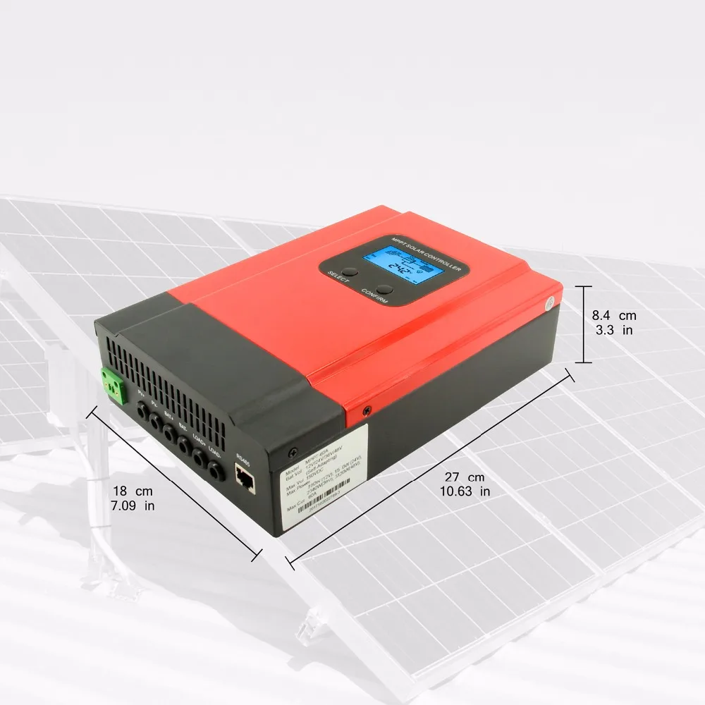 MPPT Контроллер заряда солнечной батареи 40A для 12 в 24 в 36 в 48 в AGM свинцово-кислотный литиевый гелевый Аккумулятор reguliador Солнечный MPPT lcd Esmart3