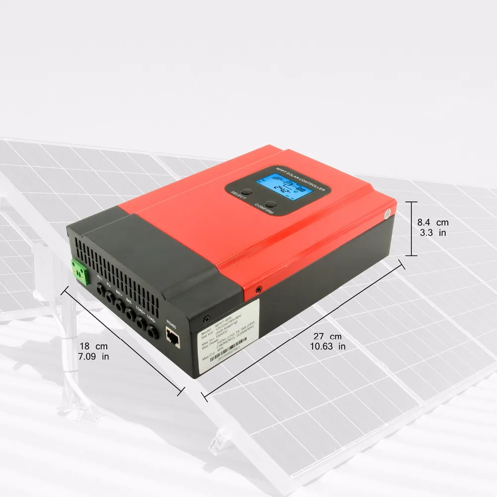 Слежением за максимальной точкой мощности, 60A за максимальной точкой мощности, Солнечный Контроллер заряда 12 V/24 V/36/48 V Авто ЖК-дисплей Дисплей Макс 150V Панели солнечные Вход, и он имеет высокую эффективность зарядки eSmart3