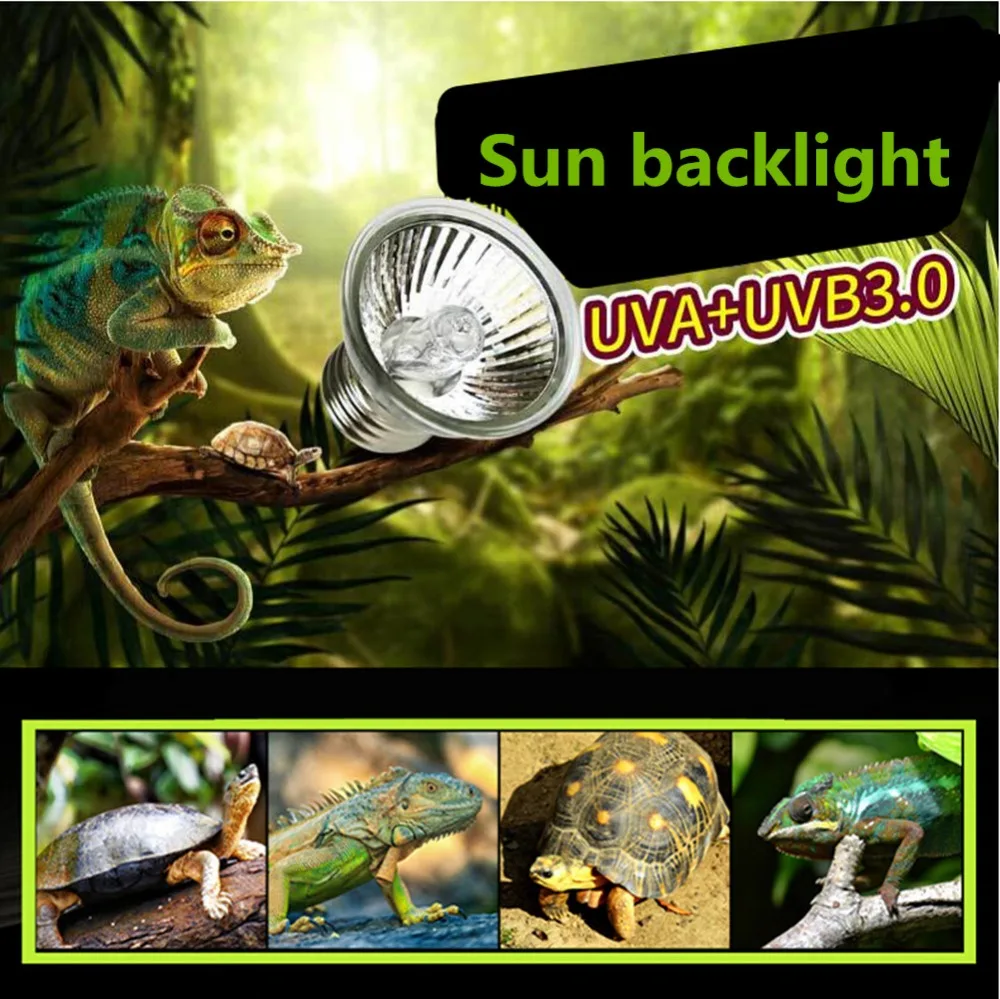 

E27 UVB+UVB 3.0 Reptile Lamp Bulb Turtle Basking UV Light Bulbs Heating Lamp Amphibians Lizards Temperature Controller