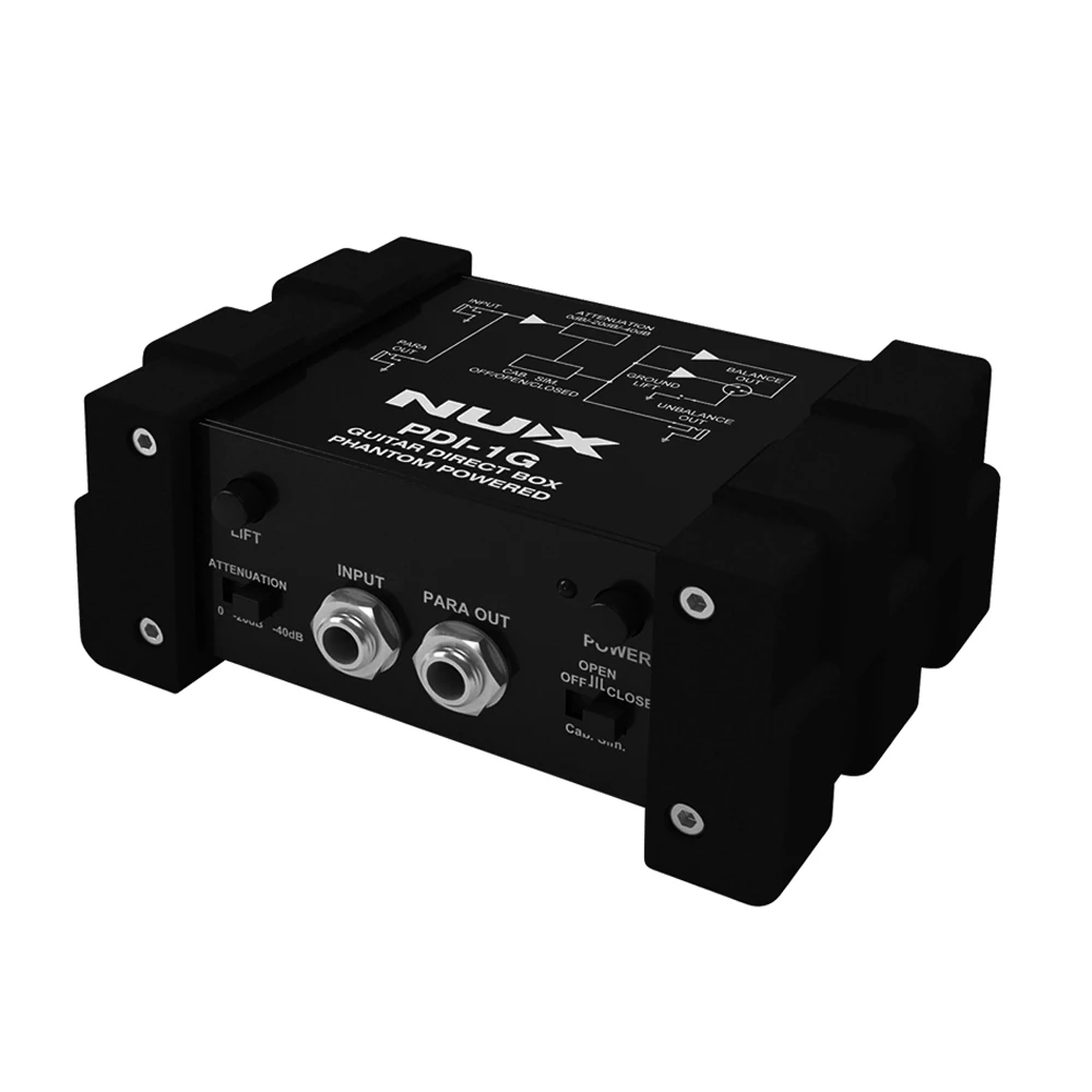Professional NUX PDI 1G Guitar Direct Injection Phantom Power Box Audio