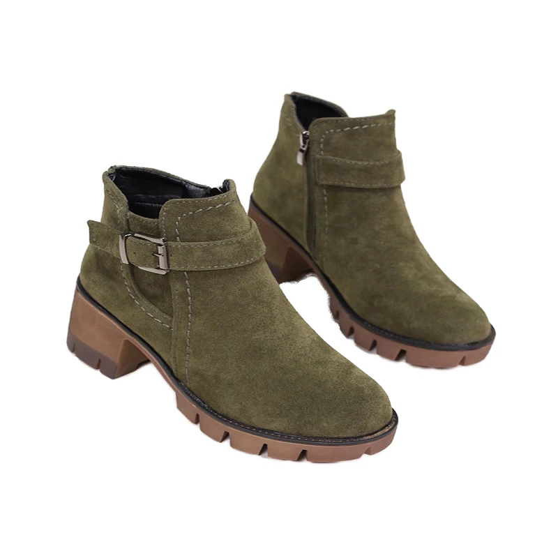 Boots for women winter shoes round toe buckle strap fashion casual ankle boots zapatillas mujer warm winter boot for ladies shoe
