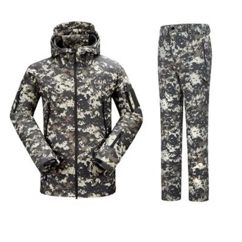 Камуфляжная одежда для охоты, Акула, кожа, мягкая оболочка, скрывающиеся тады, Tad V, уличная Тактическая Военная флисовая куртка+ униформа, штаны, костюмы