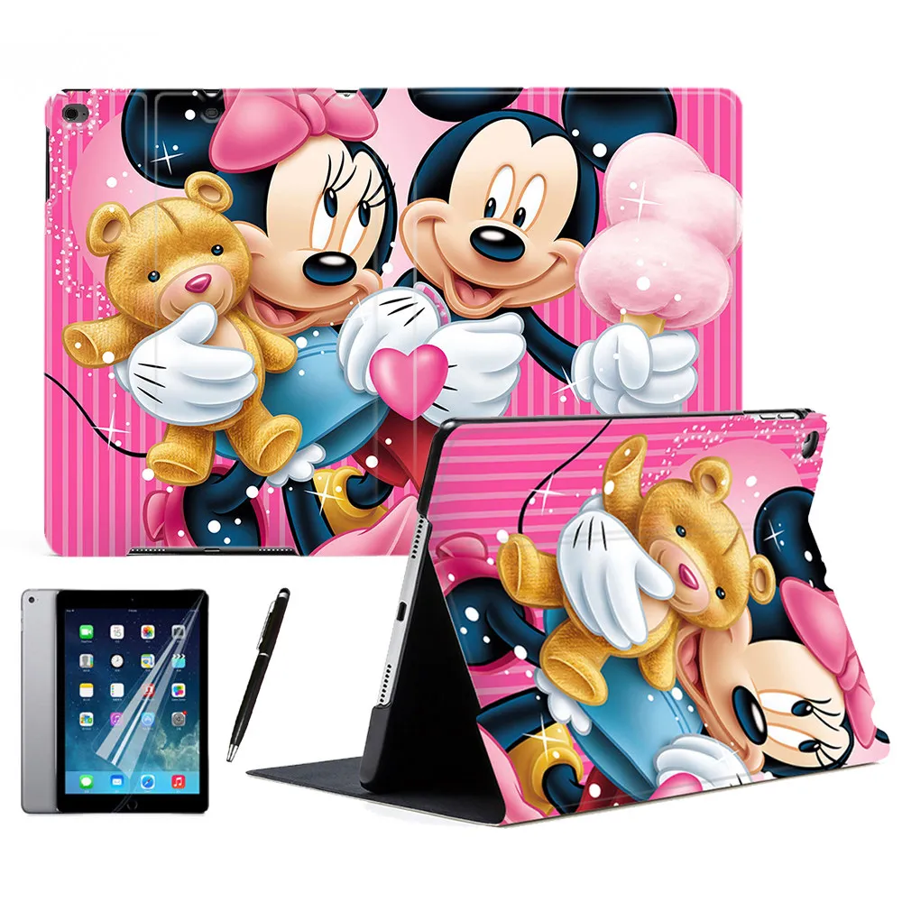 

Sweet Couple Cartoon Mickey Minnie Mouse Tablet Smart Case Cover For iPad Air 2 3 56 9.7" 2018 7th 2019 10.2" 10.5" PRO Mini 4 5
