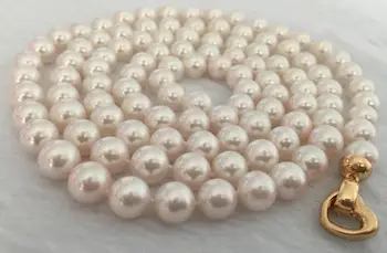 

gorgeous 9-10mm south sea white round pearl necklace 38" KKK