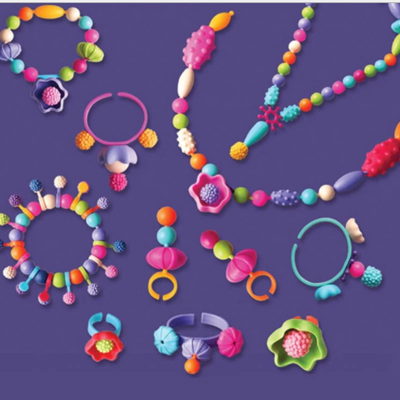 400 pièces Pop perles jouets créatif Arts et artisanat pour enfants Bracelet Snap ensemble bijoux Kit de mode jouet éducatif pour enfants