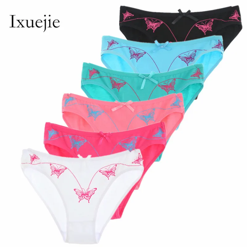 Buy 6pcs/lot Butterfly Panties Women Sexy Briefs Cute