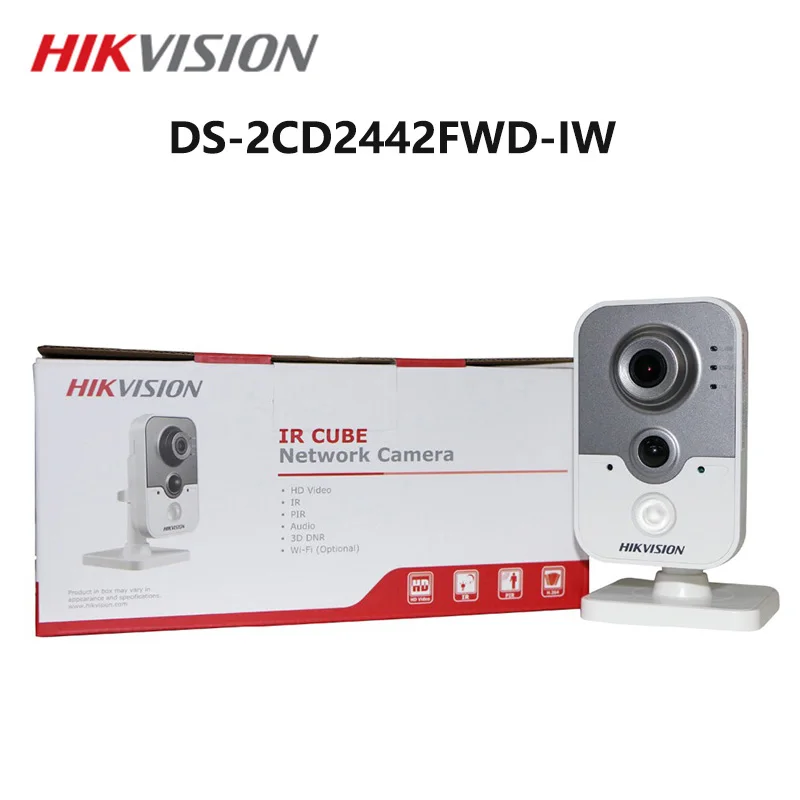 

Hikvision Original International Version DS-2CD2442FWD-IW 4MP POE Wifi IP Camera Buit-in Micro SD card PIR Cube Camera