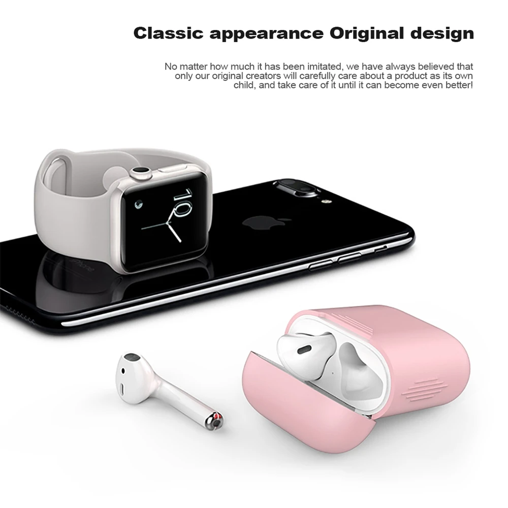Мягкий силиконовый чехол наушники для Apple Airpods Bluetooth беспроводные защитный кожи