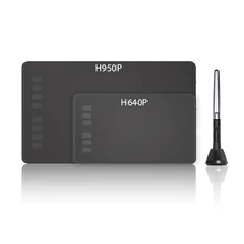 HUION сверхлегкие графические планшеты цифровой планшет ручка для рисования планшет с аккумулятором стилус для Mac и Windows- H640P/H950P