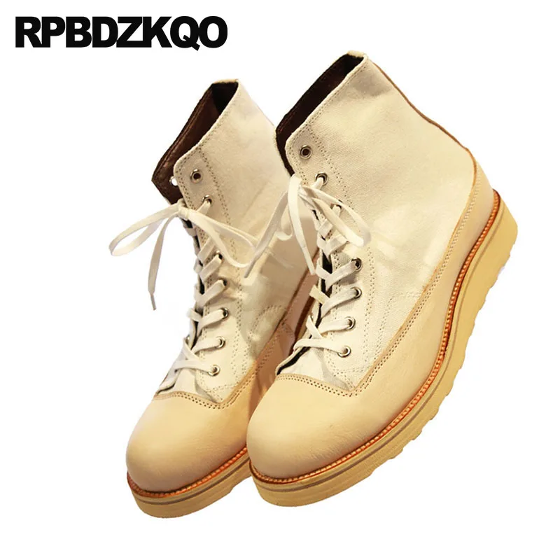 Yellow Lona De Otoño Corto Cuña Europea Grano Hombres Botas 2018 Tobillo Italiano Pista Completo Cuero Zapatos Encaje wfXaWd1qq