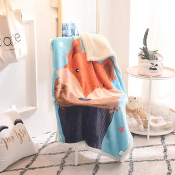 

1pcs Bedding Outlet Cartoon Unicorn Velvet Plush Throw Blanket Floral Printed for Kids Bedspread Bulldog Sofa Cover