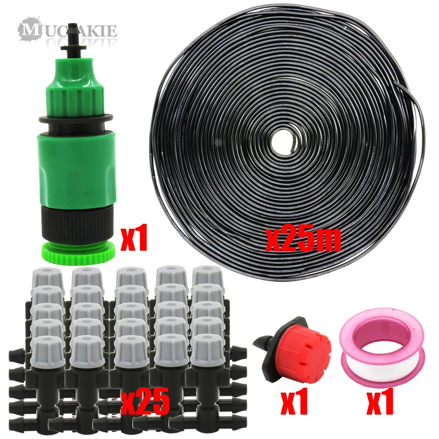 

MUCIAKIE 5m 10m 15m 20m 25m 4/7mm Garden Watering System Misting Garden Water Set Include Connector Hose Sprinker Fittings