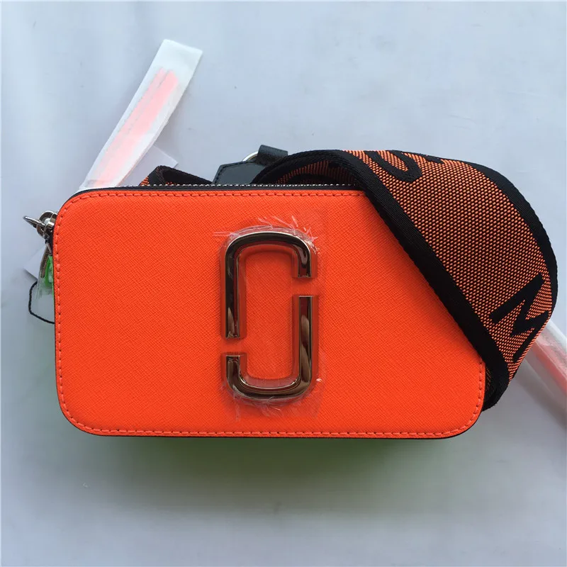

2019 new camera bag wide shoulder strap letter small square bag leather ladies handbag double zipper small shoulder bag handbags