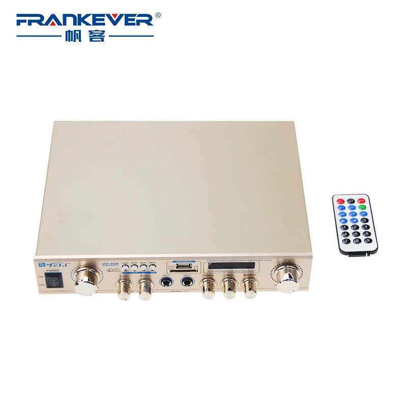 

Frankever Digital Stereo Audio Power Amplifier for Home Car Sound Plate Subwoofer Volume Control USB/TF/FM AV-908