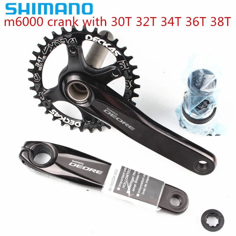 Miglior Shimano DEORE m6000 11 velocità della bici della bicicletta mtb guarnitura con Deckas 96BCD Stretto Largo corona 30T 32T 34T 36T 38T con BB52
