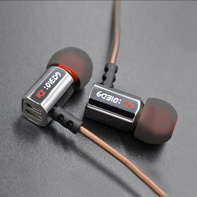 Оригинальные наушники KZ ED9 Super Bass In Ear, музыкальные наушники с диджейскими наушниками, Hi-Fi стерео наушники, шумоизолирующие спортивные наушники с микрофоном