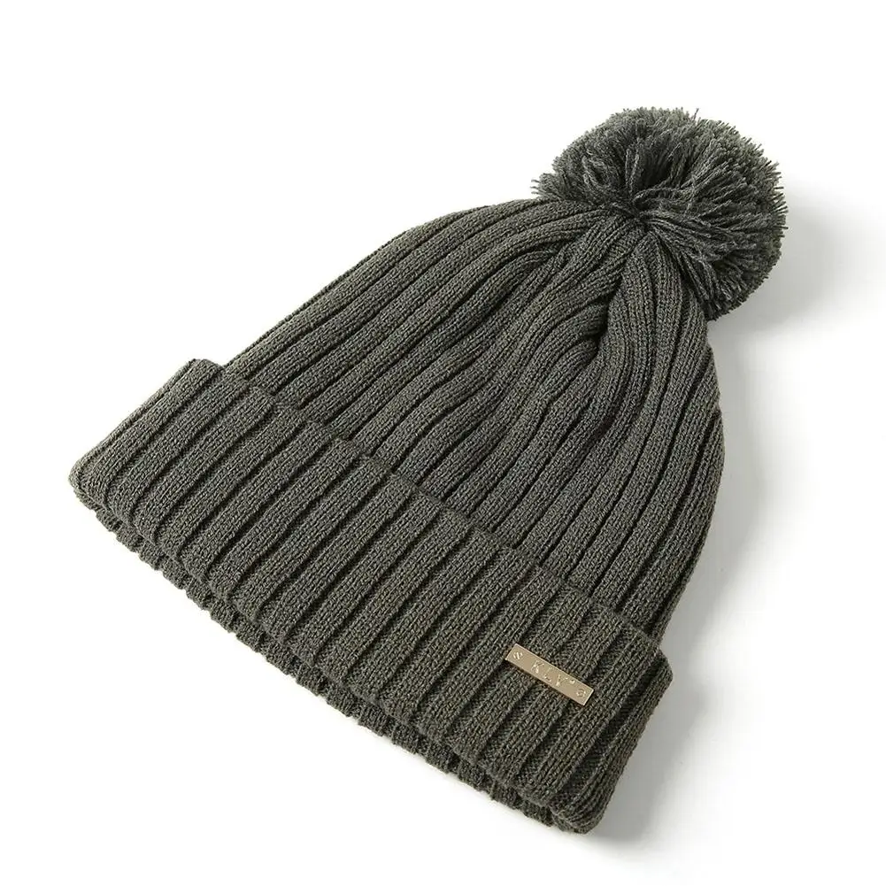 Simple Woolen Ball Popular Knit Hat Flanged Head Wool Autumn And Winter | Аксессуары для одежды