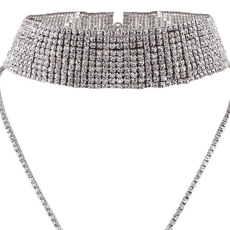 Женское Ожерелье с кристаллами длинное Золотое|long necklace|gold chockernecklace chocker |