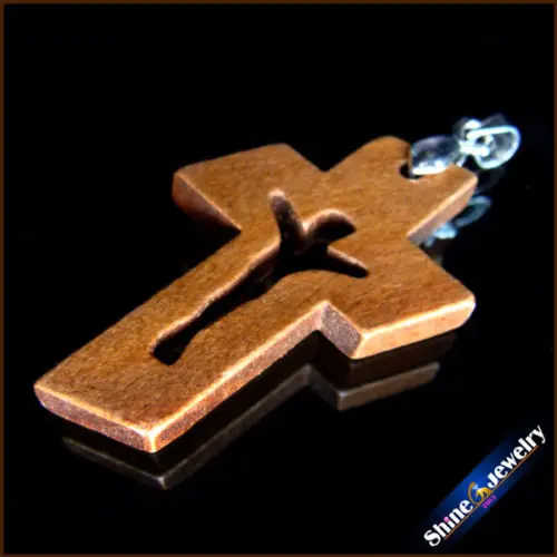 PCS Charm Clip 100 Cross crosses Stop118 for Necklace SorcerKeeper New Pendants Jewelry Crucifix Bail Sculpture Last & discount Jesus Statue Natural Carved wooden 3 PCS Charm Clip 100 3