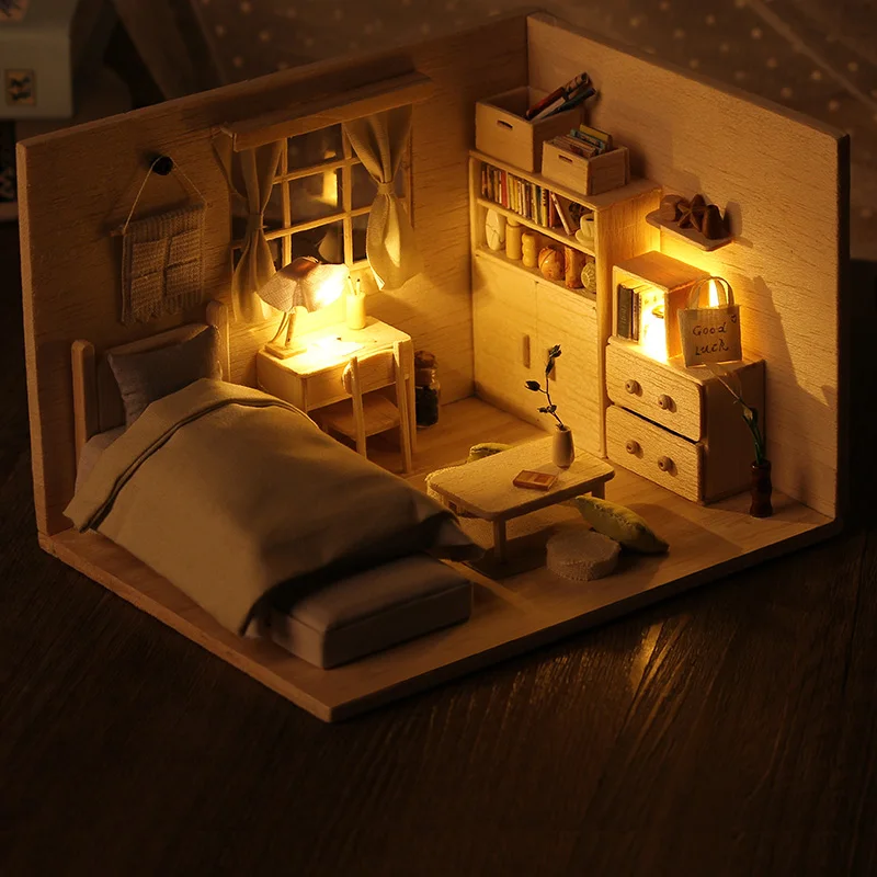 3D Деревянный Миниатюрный Кукольный домик игрушки для детей подарок на день