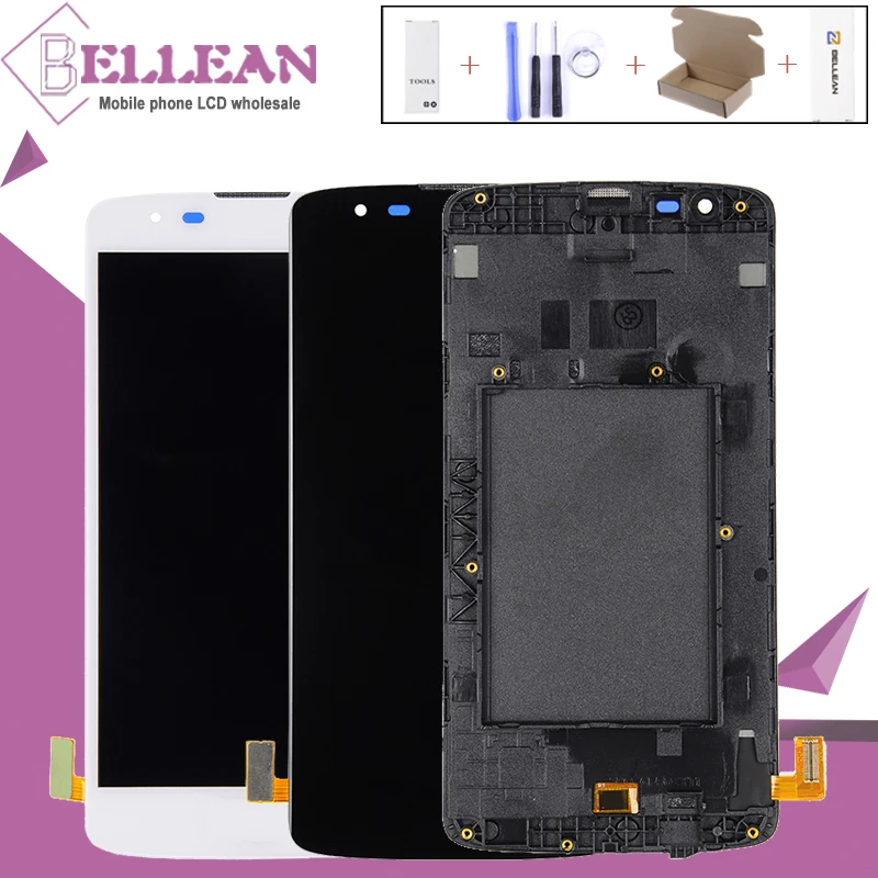 

HH 1Pcs For LG K8 LTE LCD K350 K370 K373 Lcd Display With Touch Screen Digitizer Assembly With Middle frame Free shipping+Tools