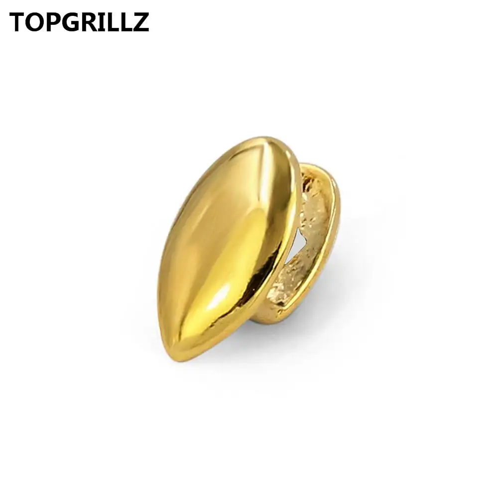 TOPGRILLZ вампирский Клык Одноместный колпачок золотой тон собачья на заказ зуб грили клыки Дракула зубы Грилль, подарок - Окраска металла: Gold