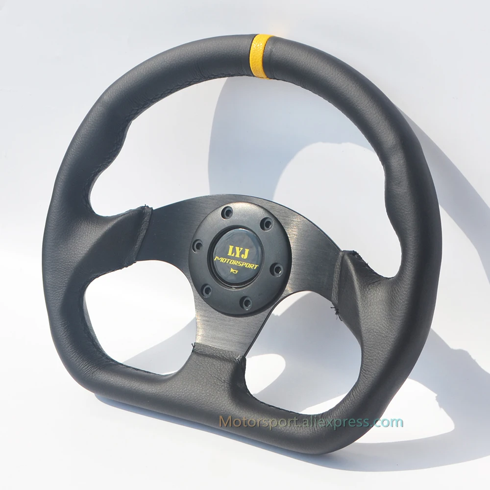 Высококачественный игровой Автомобильный руль LYJ D Type из натуральной кожи с
