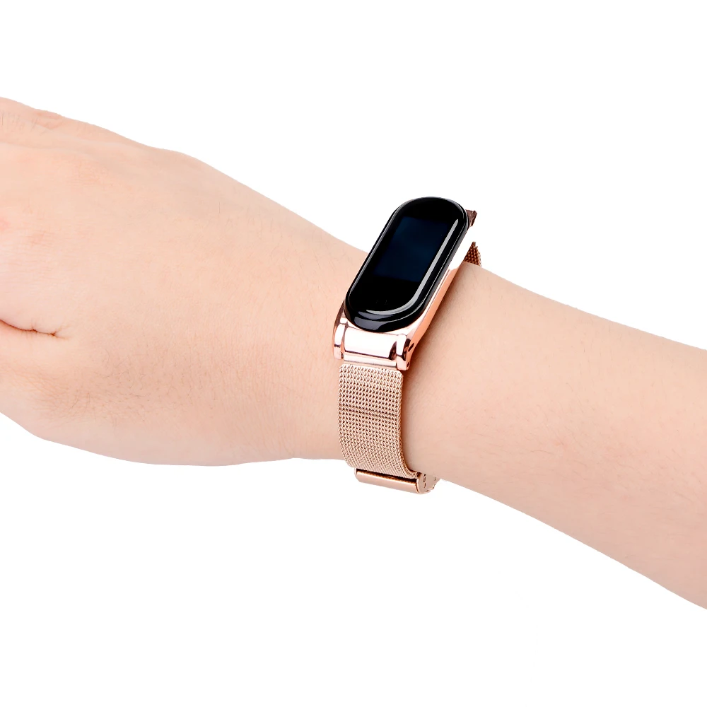 Браслет из нержавеющей стали для Mi Band 4 3 металлический наручный ремешок XiaoMi
