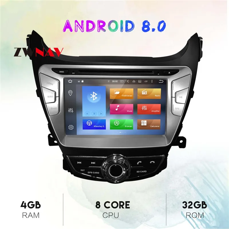 Flash Deal 8 Inch 8 Core Android 8.0 RAM 4GB ROM 32GB Car DVD Player GPS Navigation For Hyundai Elantra Avante 2011 2012 2013 Car Radio 5