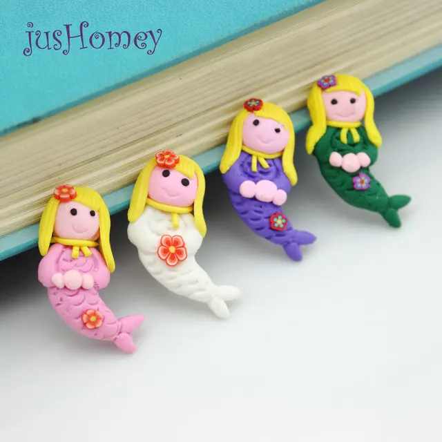 50pcs Kawaii Fimo Clay Mini Mermaid Craft Cabochons Diy Cartoon Seas 50pcs Kawaii Fimo Clay Mini Mermaid Craft Cabochons Diy Cartoon Seas Theme Home Decor Ornament 32mm