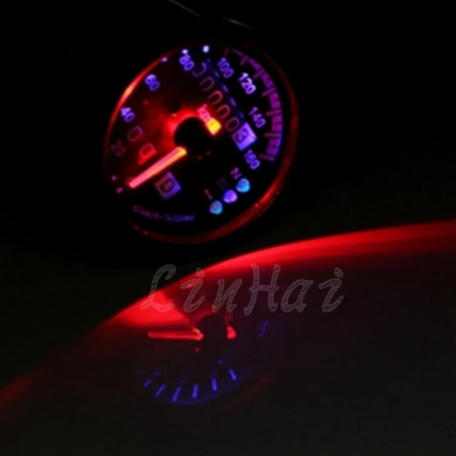Универсальный черный мотоцикл двойной светодиодный индикатор подсветки сигнальный пробег на одометре спидометр датчик