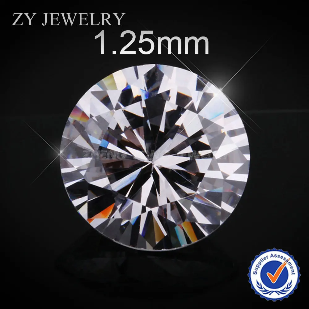 

1.25mm Round Brilliant Cut White Synthetic Cubic Zirconia Loose CZ Stone