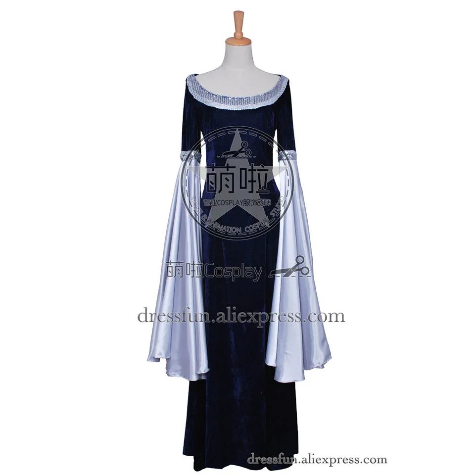 

The Lord of the Rings Cosplay Arwen Beautiful Costume New Blue Dress Uniform Outfits Suit Halloween Fashion Party Fast Shipping