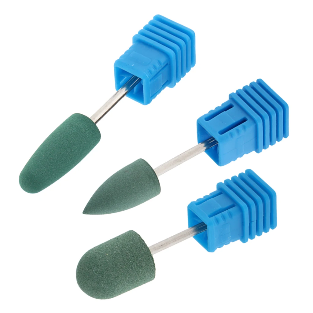 Silicone Nail Drill Bit, Cuticle Cleaner Electric Files Manicure Polisher Grinder Head for Natural and Acrylic Nails