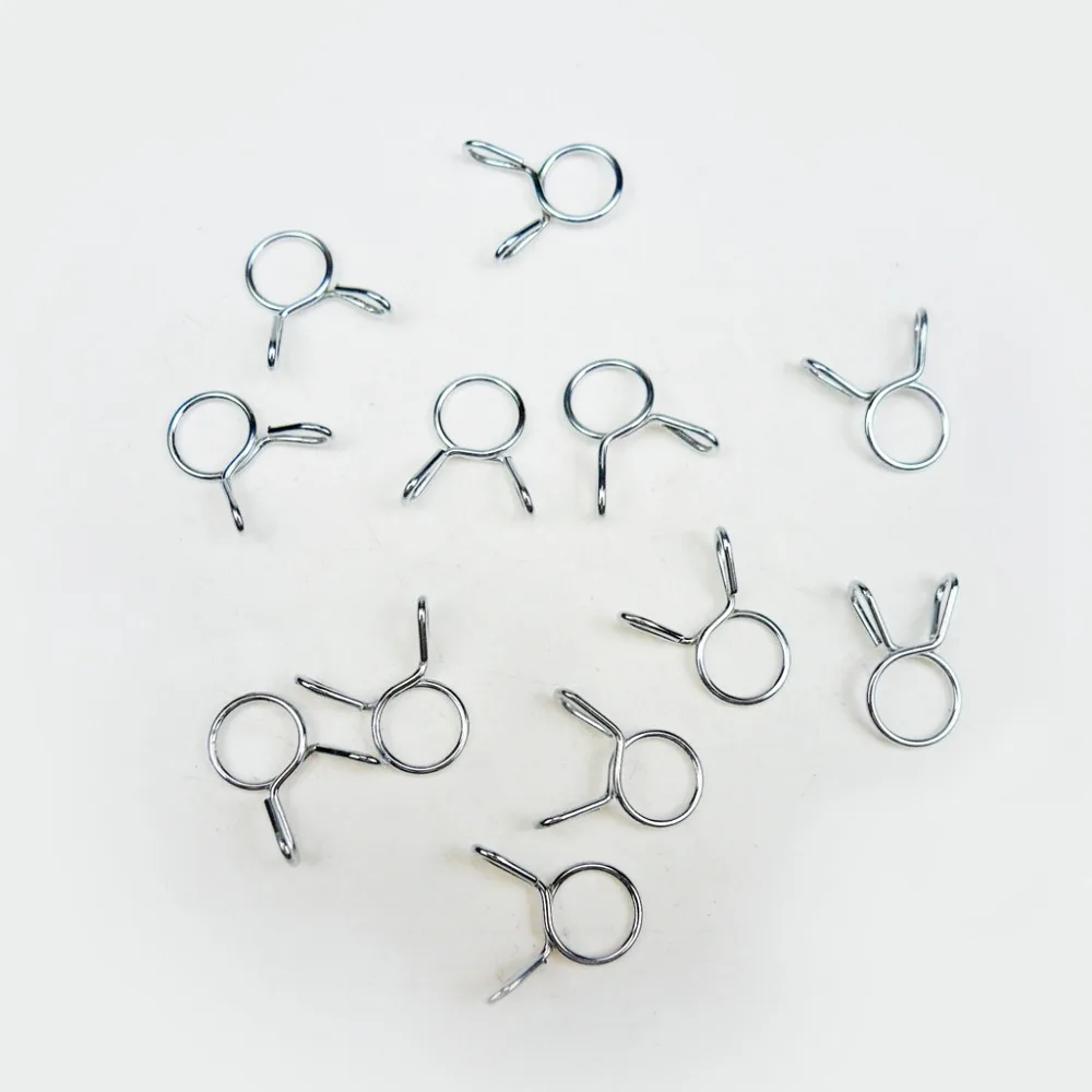 Motorcycle Fuel Line Hose Tubing Spring Clips Clamp 9mm (20 pieces )in