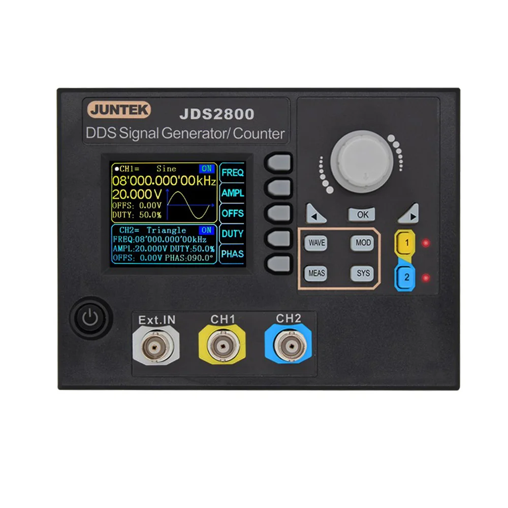 100% Оригинальный JUNTEK JDS2800 15 МГц 40 60 цифровой двухканальный генератор сигналов