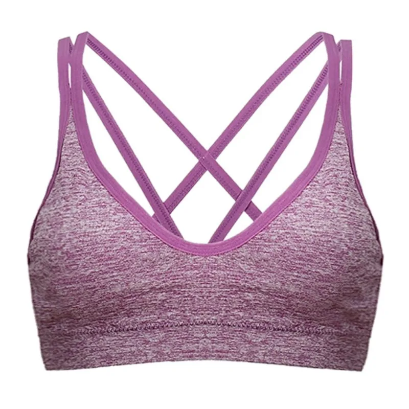 Racerback Bra Women Crop Top 3/4 Cups Super Push Up Bra Wire Free One Piece Padded Bralette Sexy Seamless Bra Plus Size