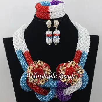 

Luxury African Dubai Jewelry Sets Hot Wedding Beads Set Handmade Item Wholesale Free Shipping NCD022