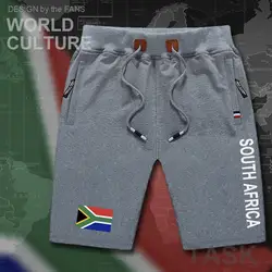Южная Африка мужские Шорты пляжные новые мужские Пляжные шорты флаг тренировки карман на молнии пот бодибилдинга 2017 хлопок новый бренд ZAF