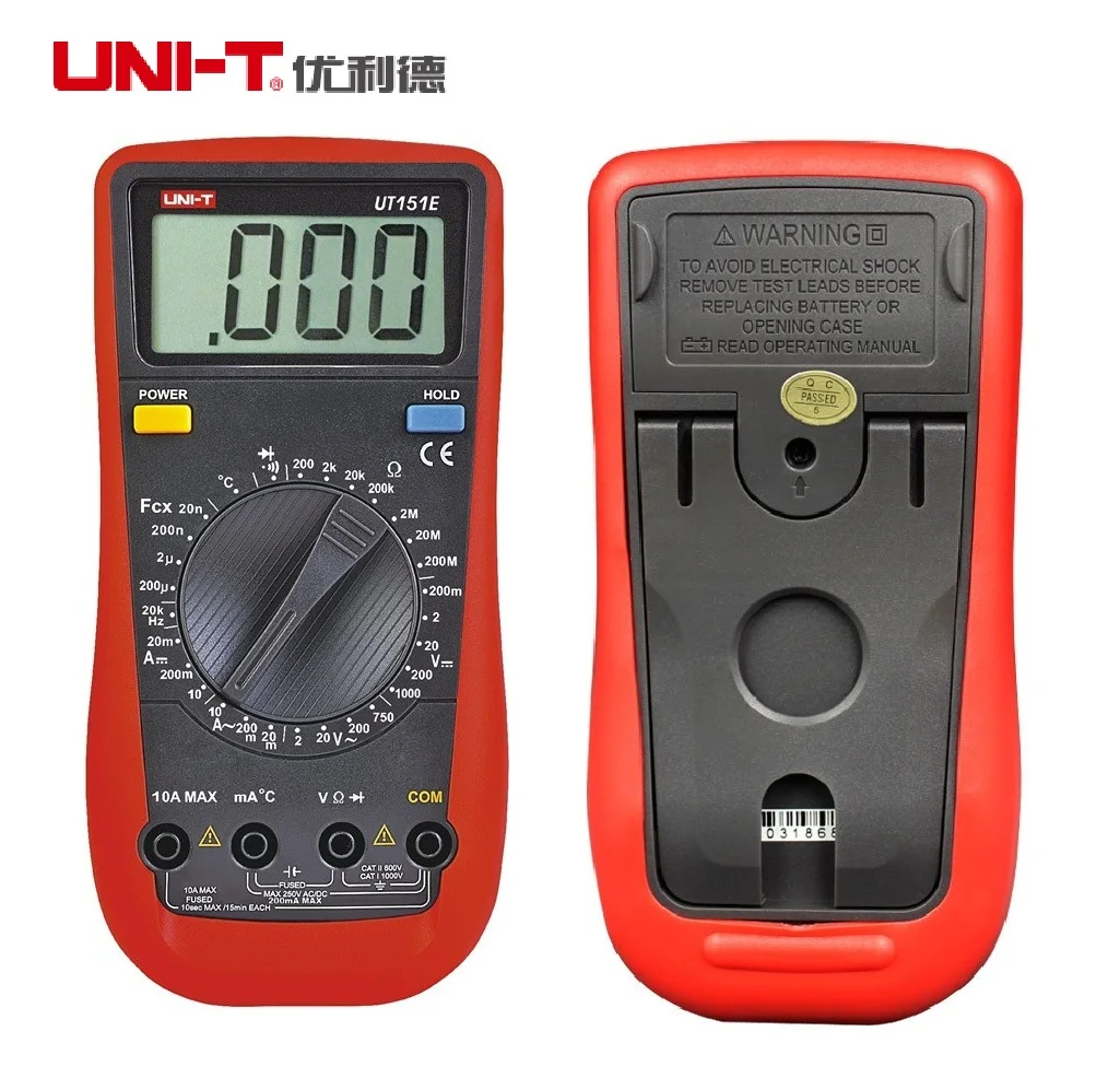 

UT151E AC DC Voltmeter Resistance New Handheld Standard DMM UNI-T Standard Digital Multimeter Max Holster UT151E